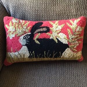 Mary Lake Thompson Wool Knit Rabbit Decorative Accent Pillow